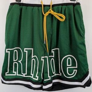 Rhude Mens M Shorts Green Athletic Basketball